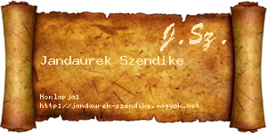 Jandaurek Szendike névjegykártya